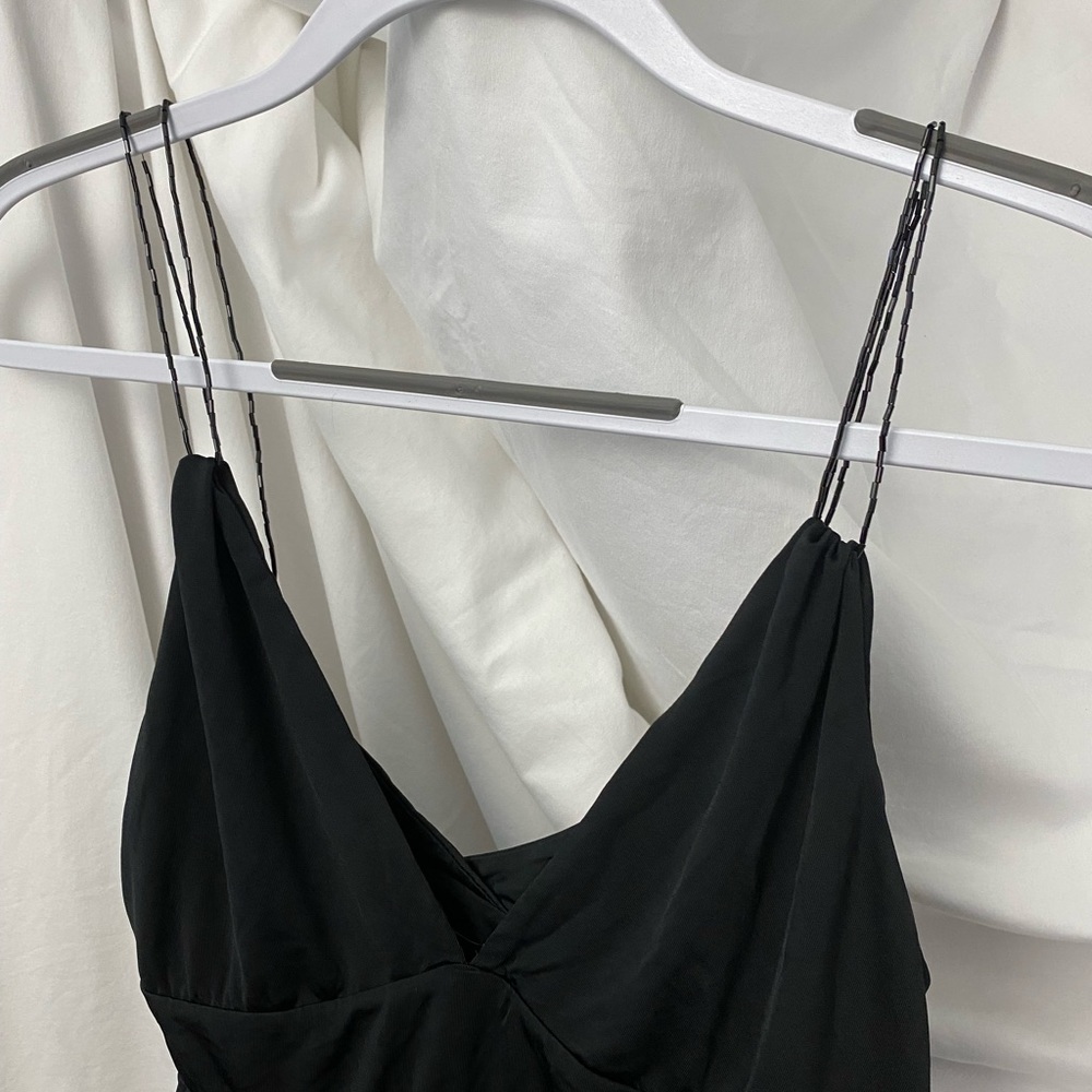 Black stretch Theory camisole beaded medium - Picture 3 of 8